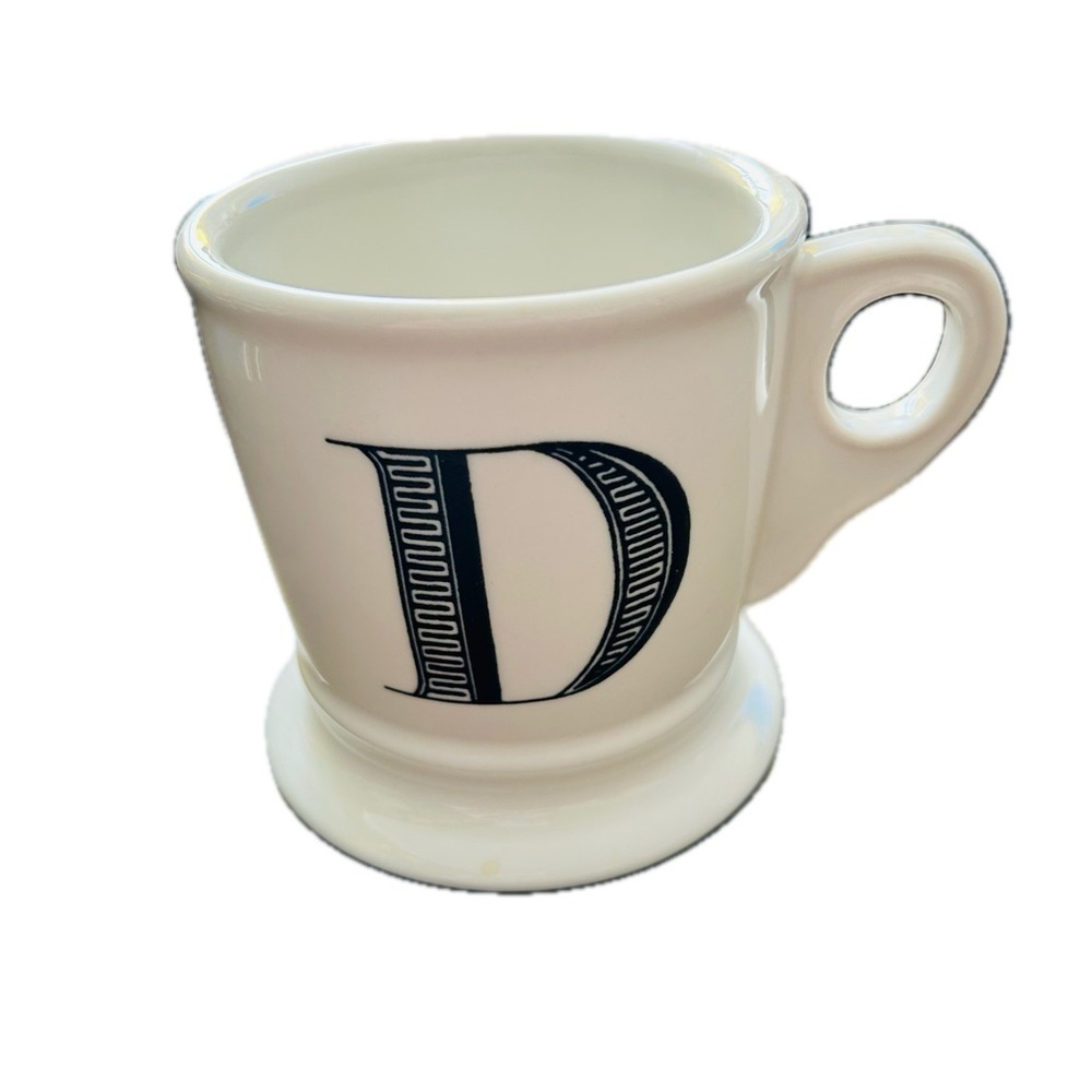 Anthropologie D Initial Mug black white coffee monogram